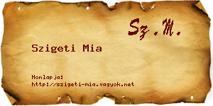 Szigeti Mia névjegykártya